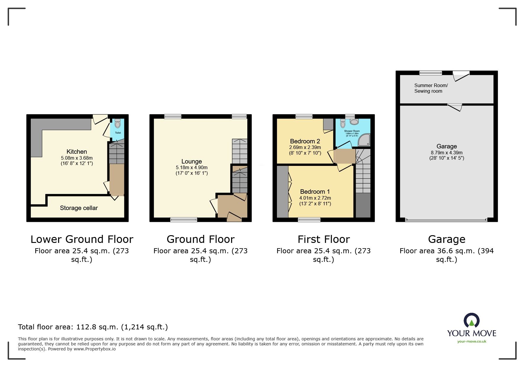 Floorplan of 2 bedroom Mid Terrace House for sale, Cross Roads, Keighley, Bradford, BD22