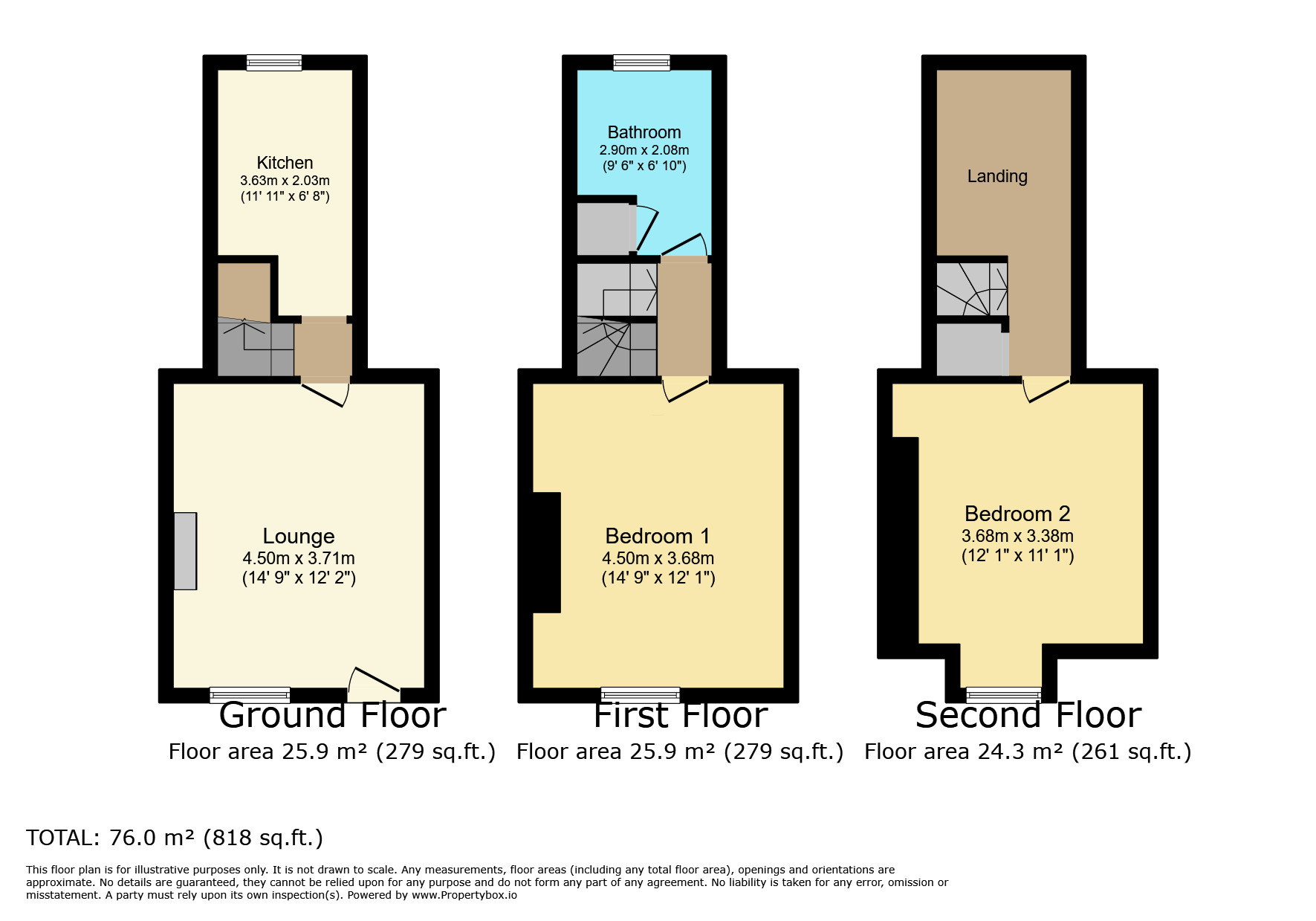 Floorplan of 2 bedroom Mid Terrace House for sale, Bran Street, Keighley, West Yorkshire, BD21