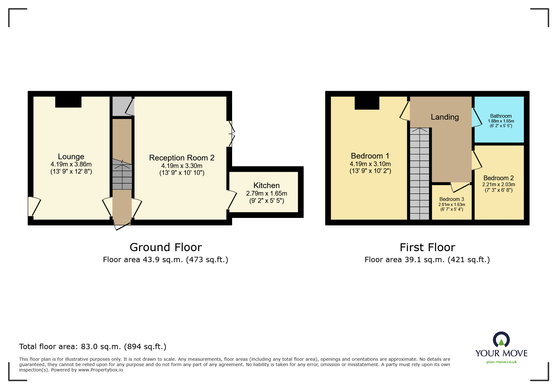 Floorplan of 3 bedroom Semi Detached House to rent, Grange Crescent, Riddlesden, West Yorkshire, BD20