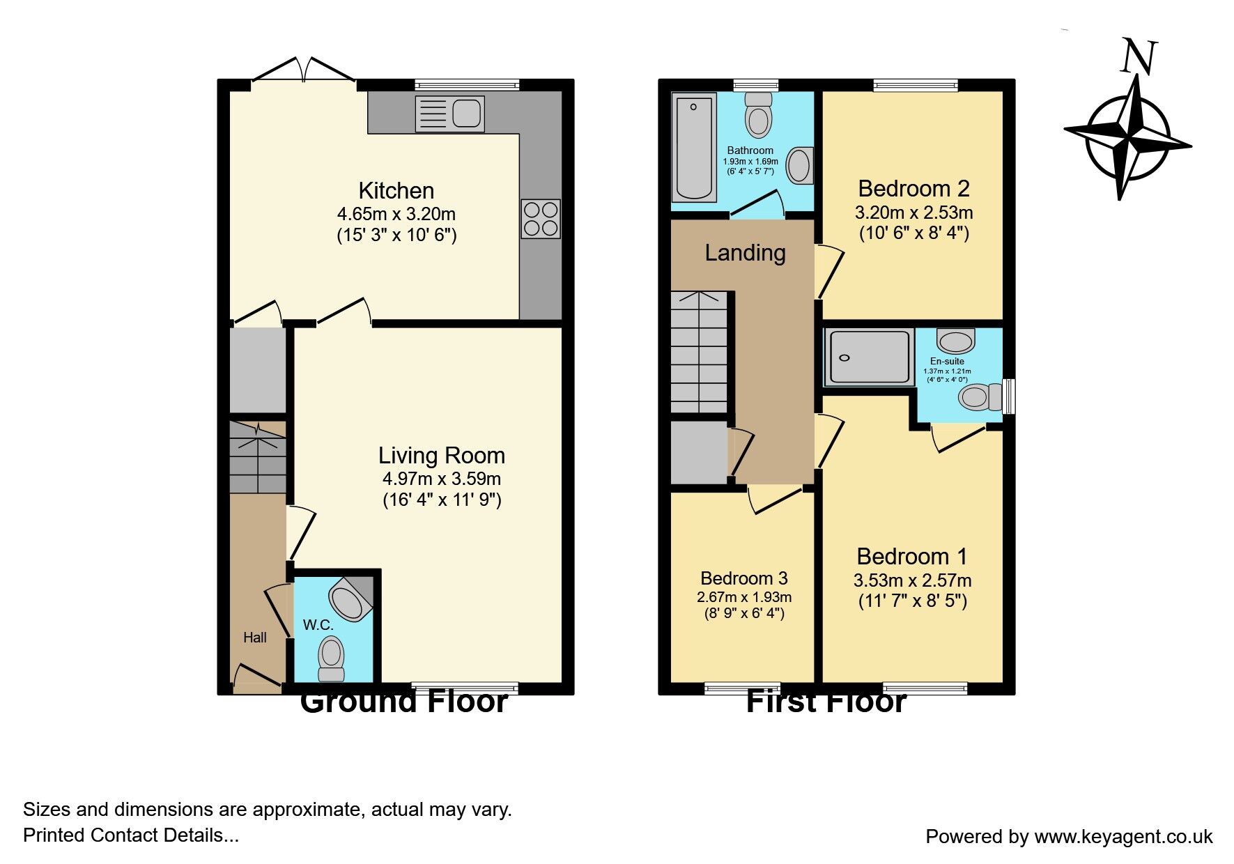 Floorplan of 3 bedroom Semi Detached House to rent, The Knoll, Keighley, West Yorkshire, BD22