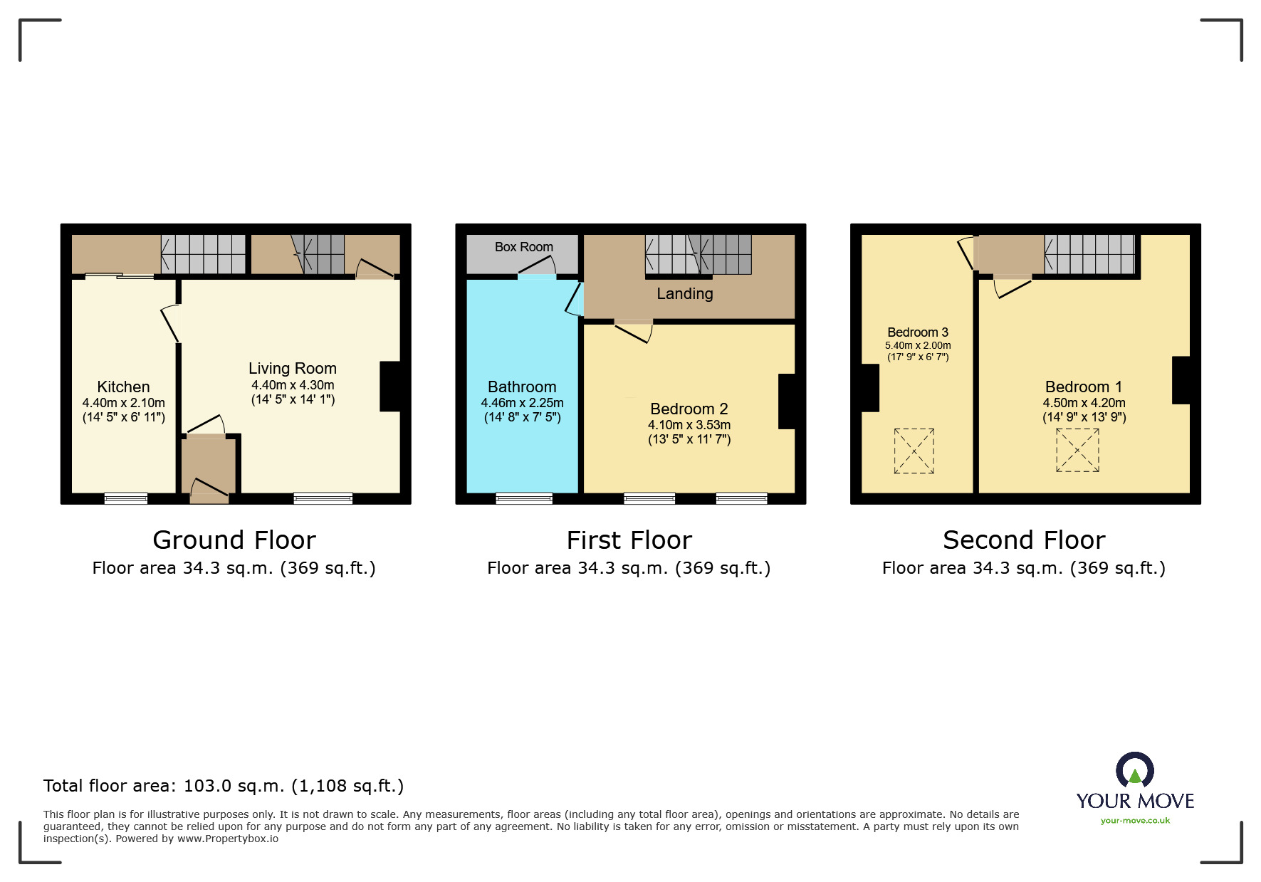 Floorplan of 3 bedroom Mid Terrace House to rent, Buck Street, Denholme, West Yorkshire, BD13
