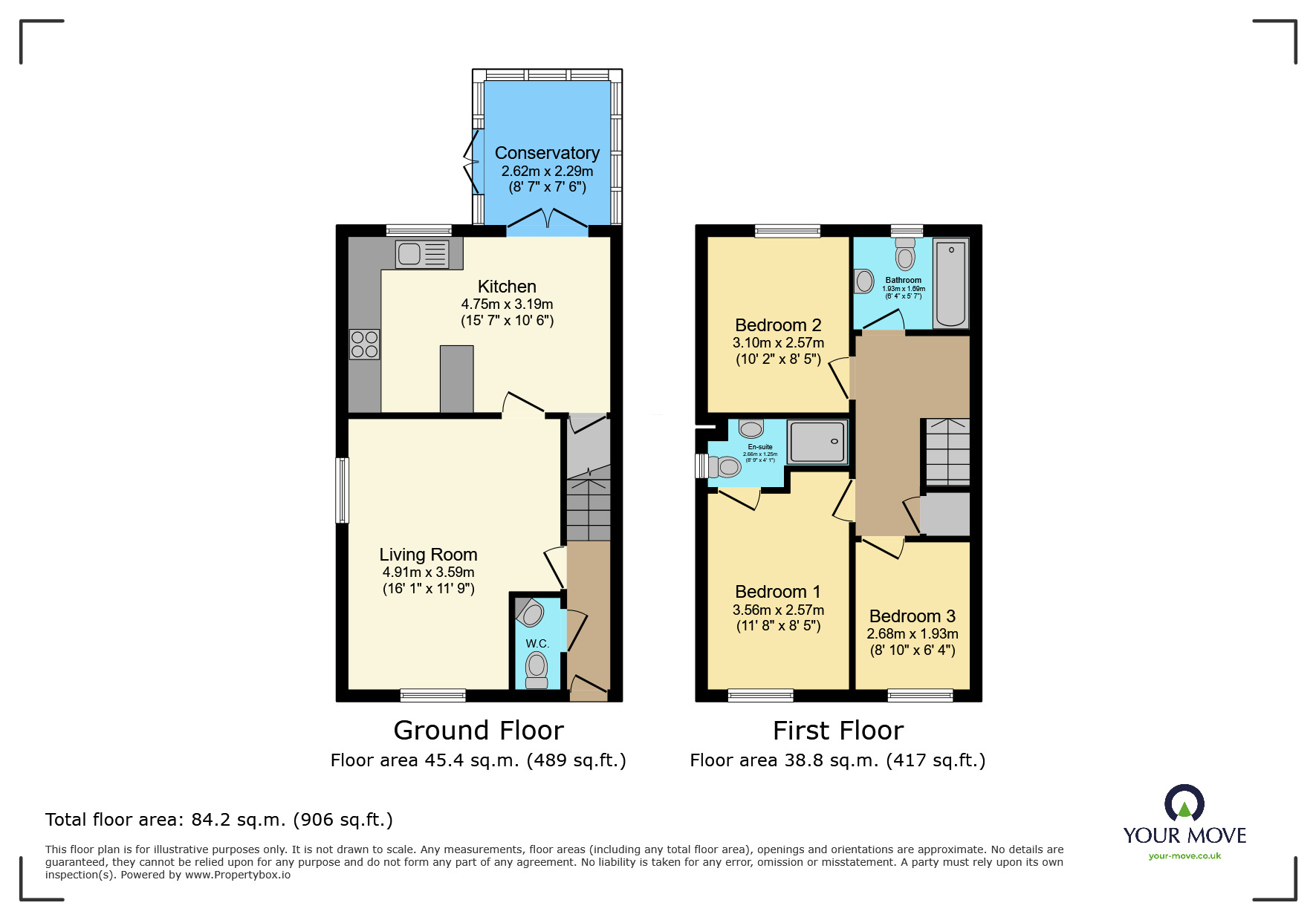 Floorplan of 3 bedroom Semi Detached House to rent, The Knoll, Keighley, West Yorkshire, BD22