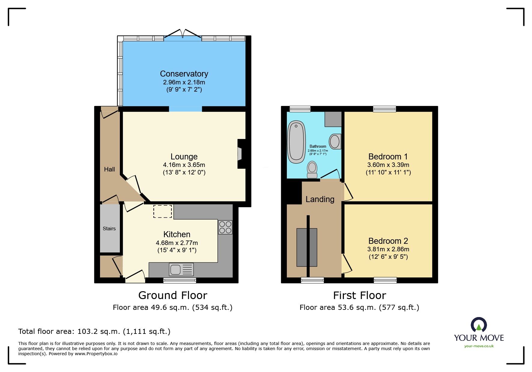 Floorplan of 2 bedroom Mid Terrace House for sale, Larkfield Terrace, Keighley, West Yorkshire, BD21