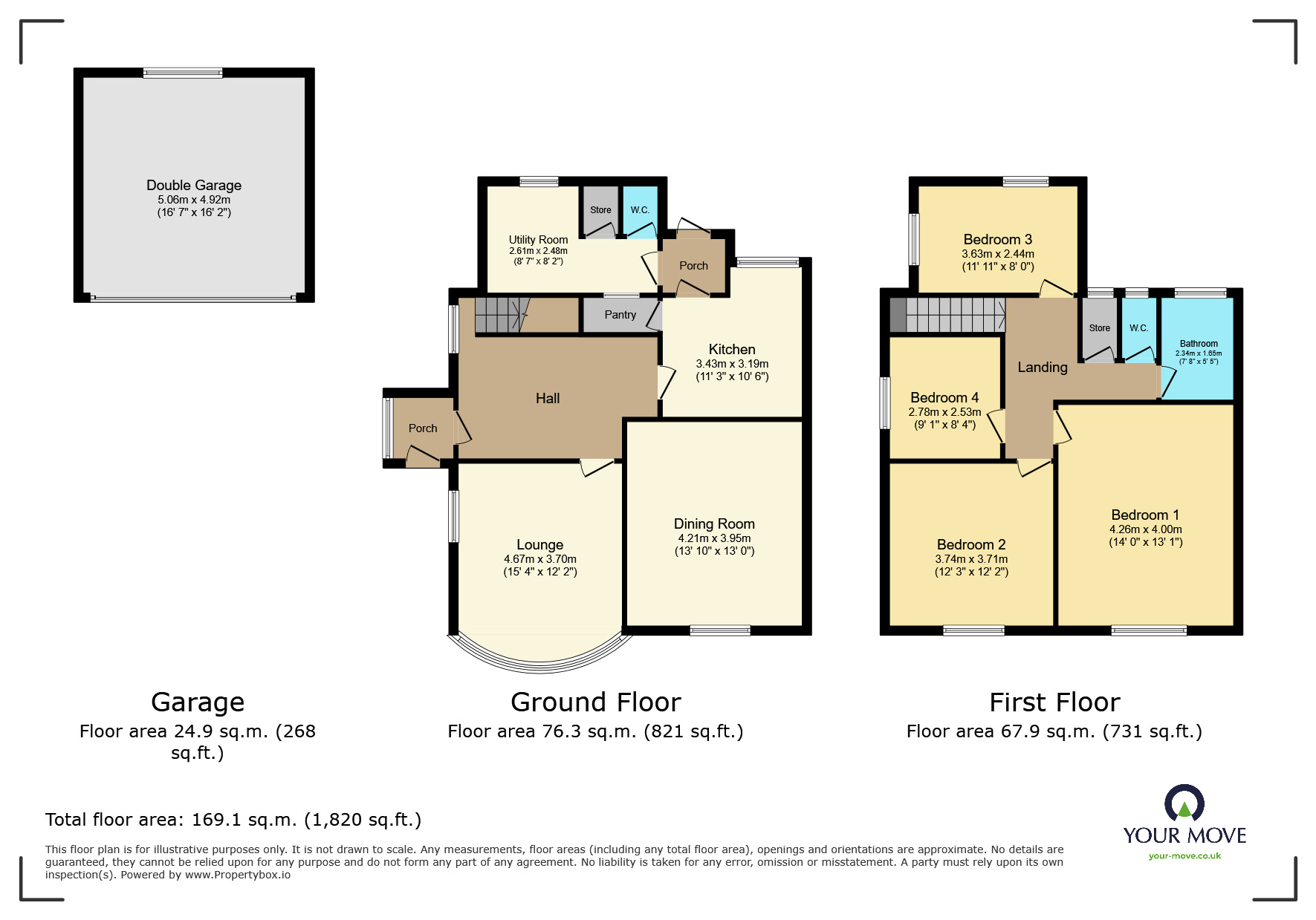 Floorplan of 4 bedroom Semi Detached House to rent, Westfield Crescent, Riddlesden, West Yorkshire, BD20
