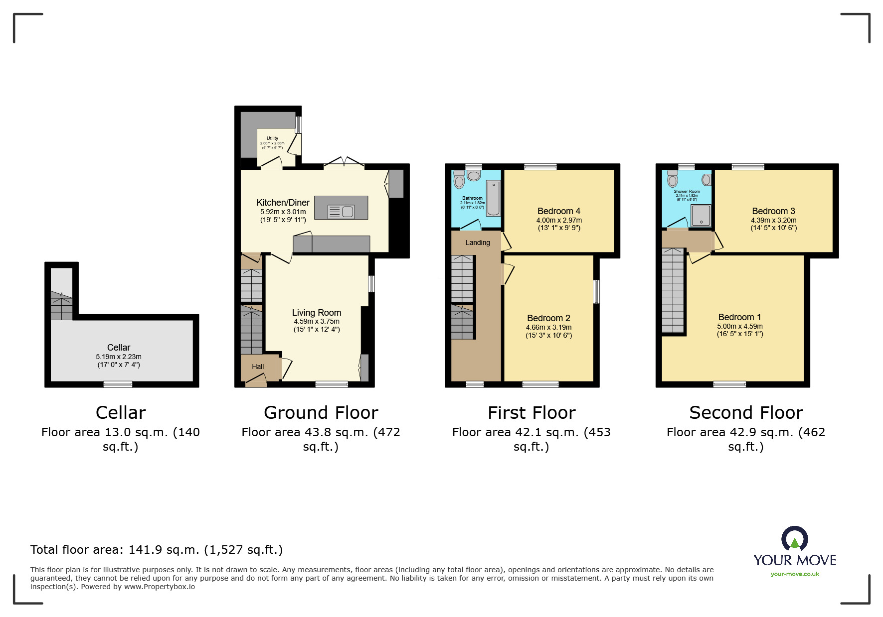Floorplan of 4 bedroom End Terrace House for sale, Ivy Bank Lane, Haworth, West Yorkshire, BD22