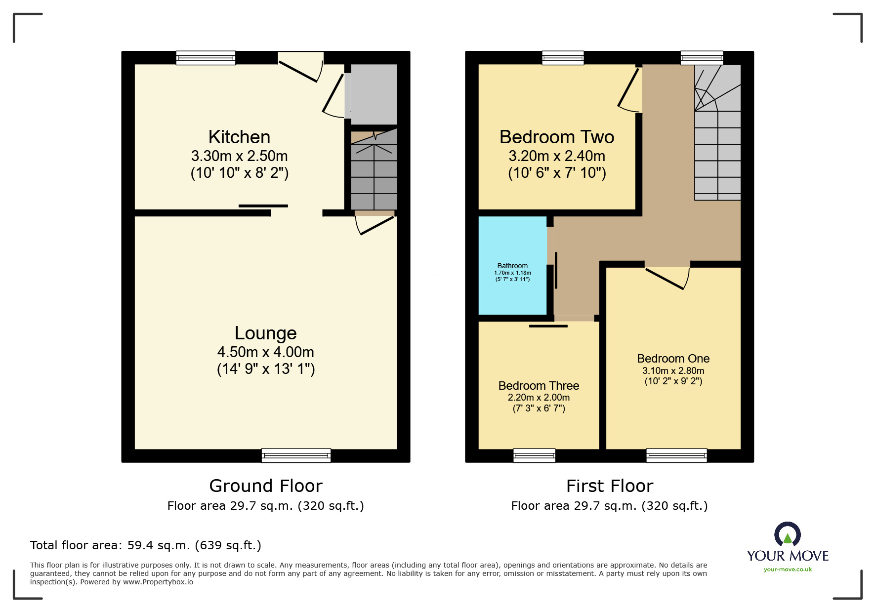Floorplan of 3 bedroom Mid Terrace House to rent, Park Lane, Keighley, West Yorkshire, BD21