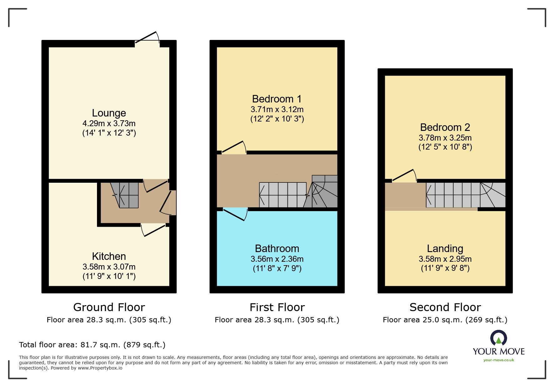 Floorplan of 2 bedroom Mid Terrace House to rent, Alma Terrace, Keighley, Bradford, BD21