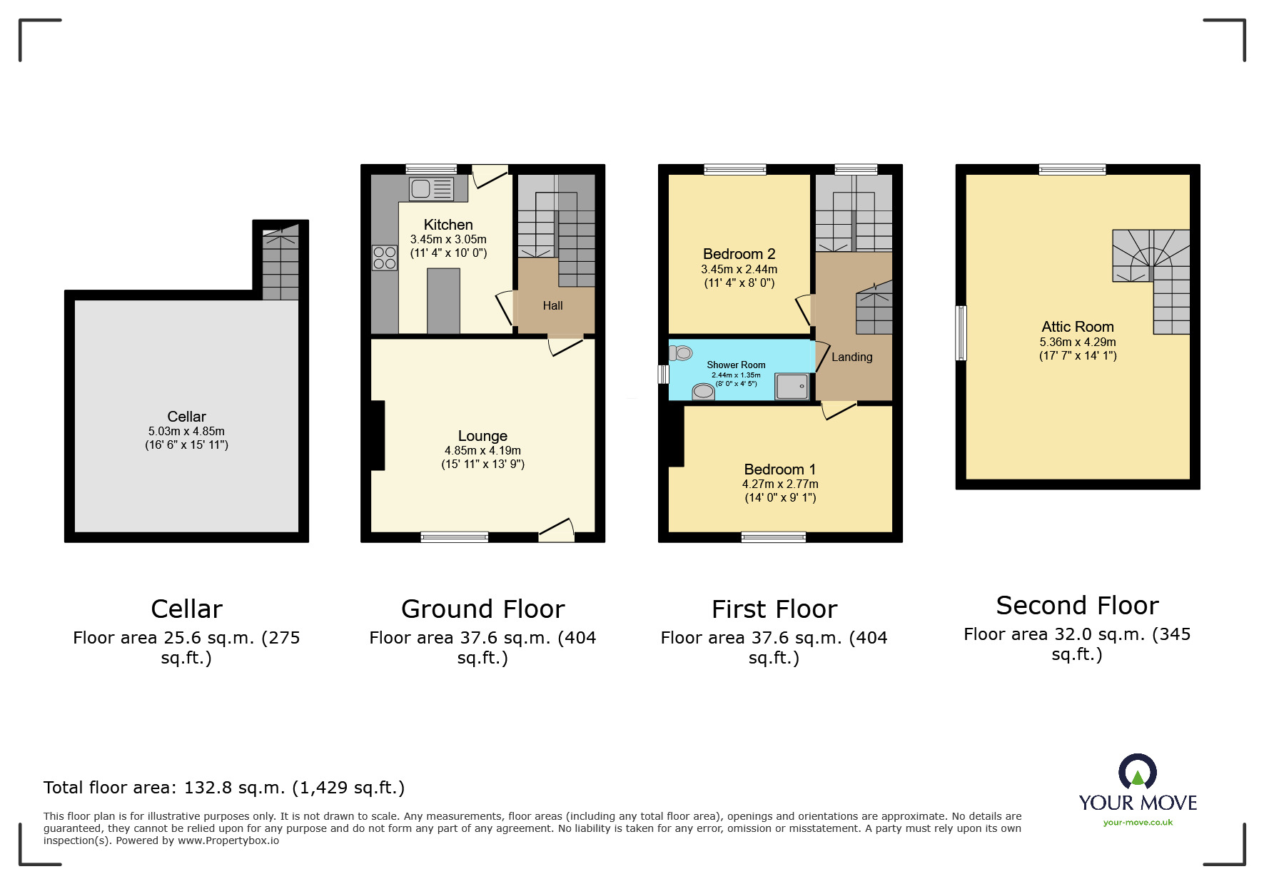Floorplan of 3 bedroom End Terrace House for sale, Quarry Street, Keighley, West Yorkshire, BD21