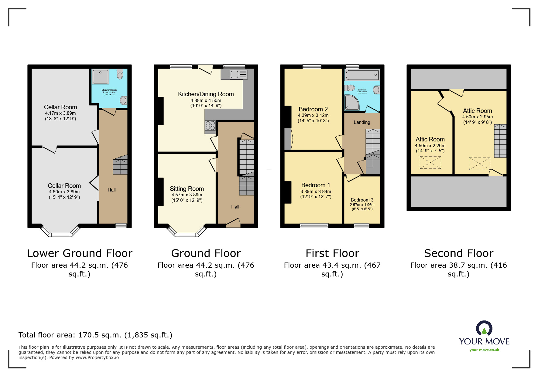 Floorplan of 4 bedroom Mid Terrace House for sale, Bridge Road, Sutton-in-Craven, North Yorkshire, BD20