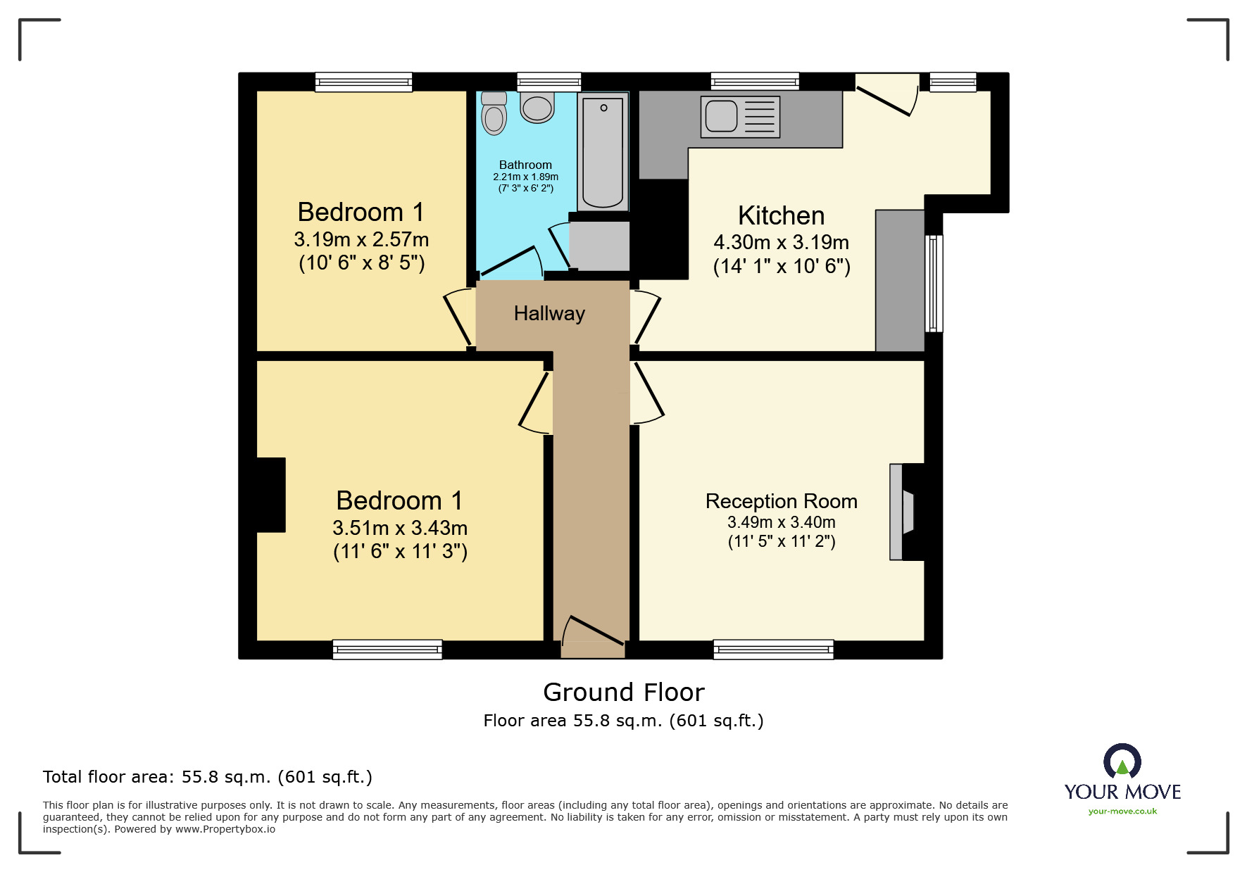 Floorplan of 2 bedroom Detached Bungalow to rent, Western Avenue, Riddlesden, West Yorkshire, BD20