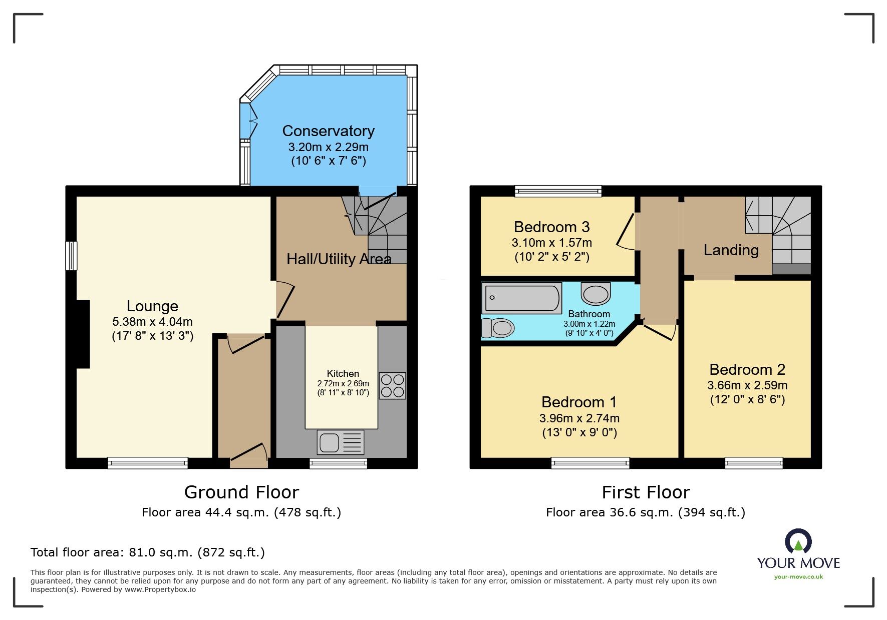Floorplan of 3 bedroom Semi Detached Property for sale, Halifax Road, Keighley, West Yorkshire, BD21