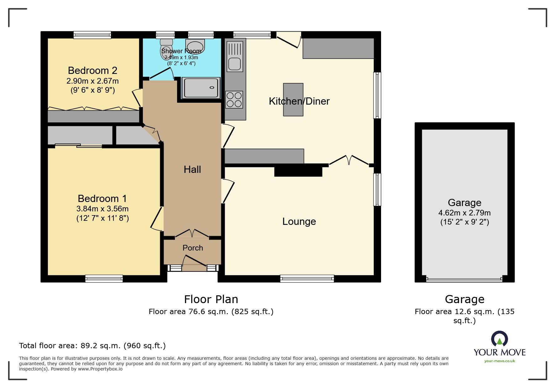 Floorplan of 2 bedroom Detached Bungalow for sale, Fell Lane, Keighley, West Yorkshire, BD22