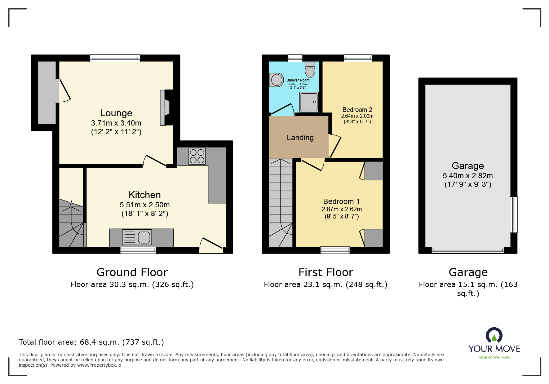 Floorplan of 2 bedroom Mid Terrace Property for sale, Brow Top Road, Cross Roads, West Yorkshire, BD22