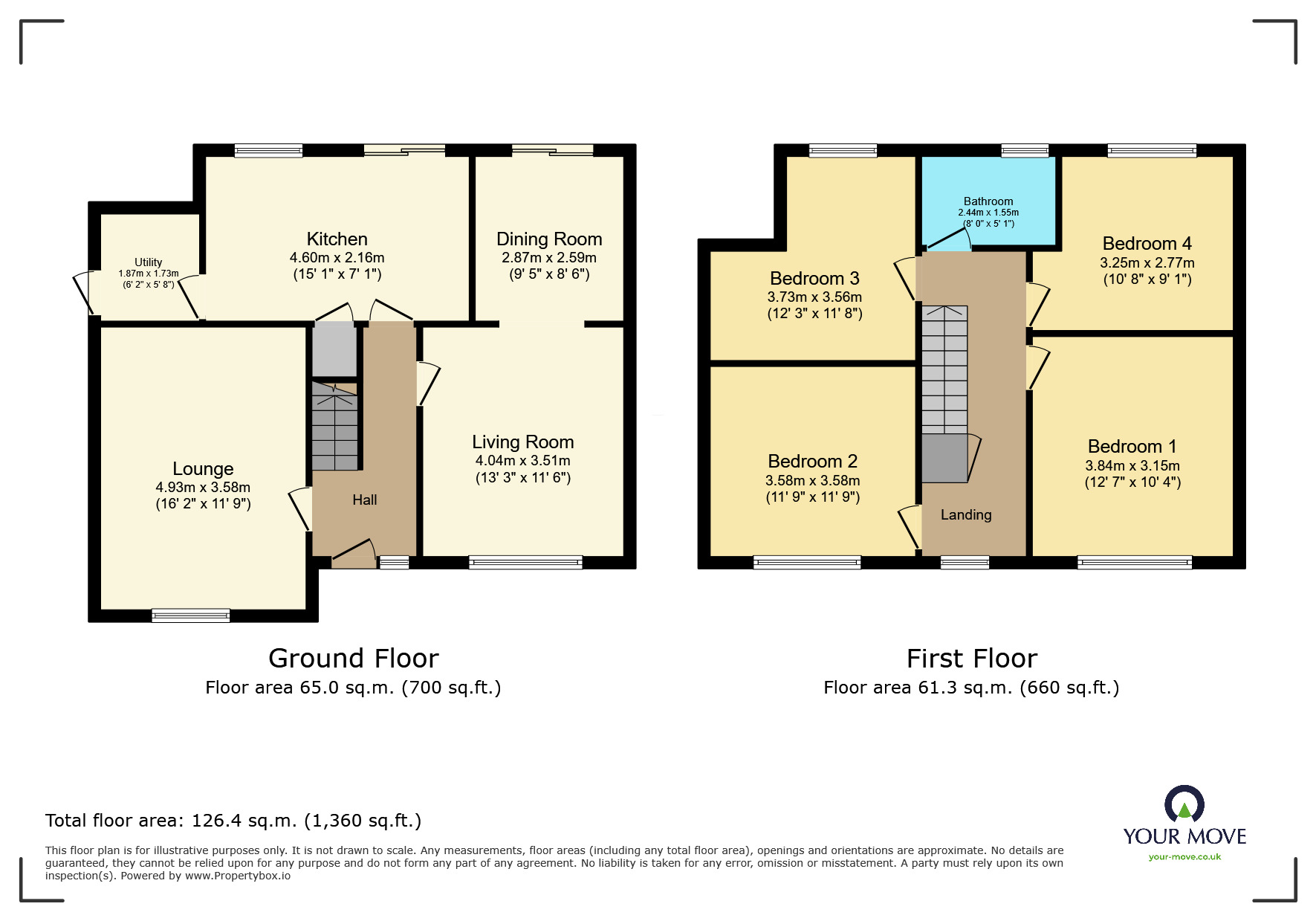 Floorplan of 4 bedroom Detached House to rent, Broadlands, Keighley, West Yorkshire, BD20
