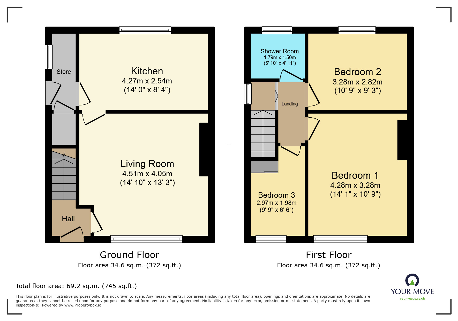 Floorplan of 3 bedroom Semi Detached House to rent, Lawnswood Road, Keighley, West Yorkshire, BD21