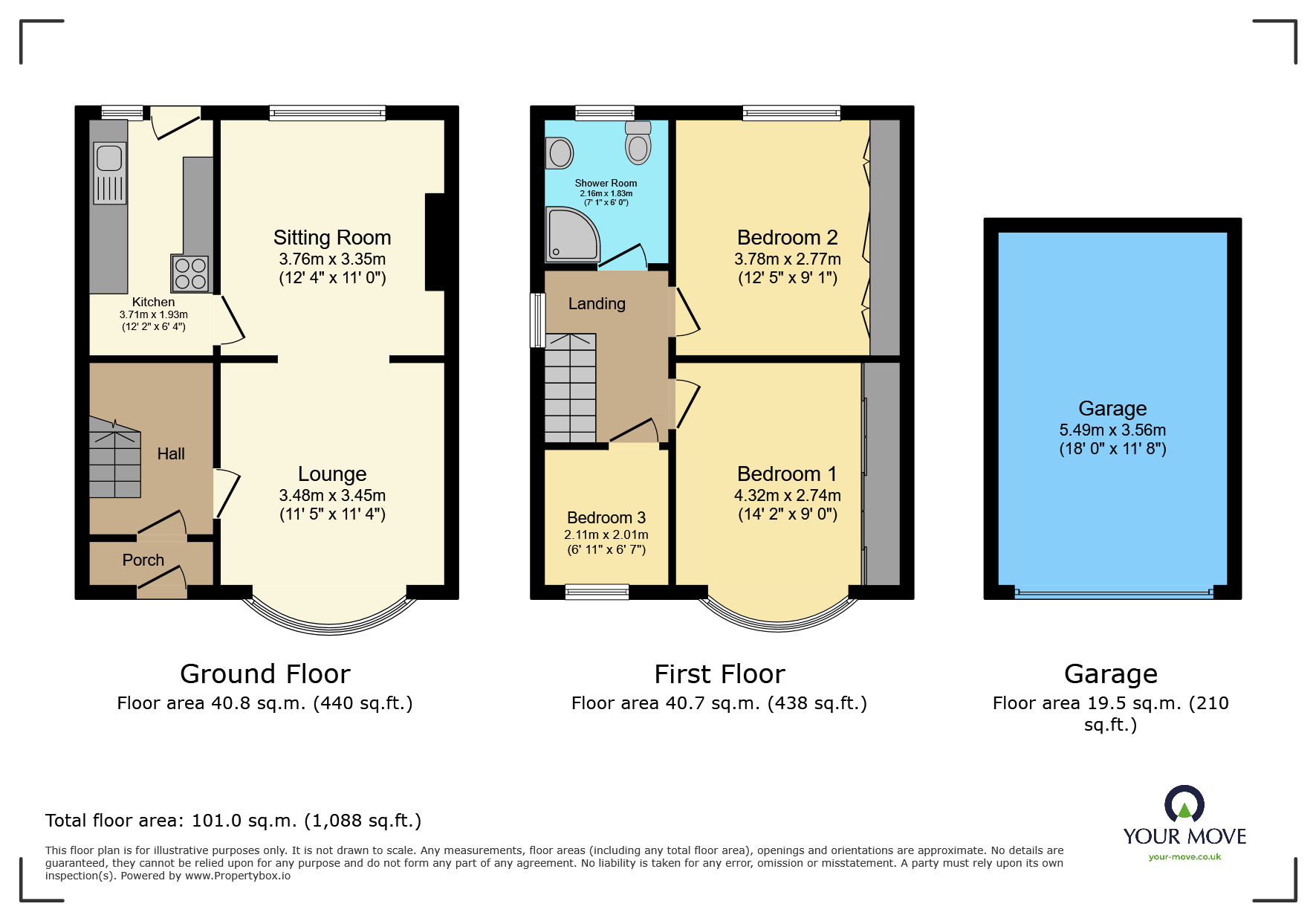 Floorplan of 3 bedroom Semi Detached House for sale, Halifax Road, Cross Roads, West Yorkshire, BD22