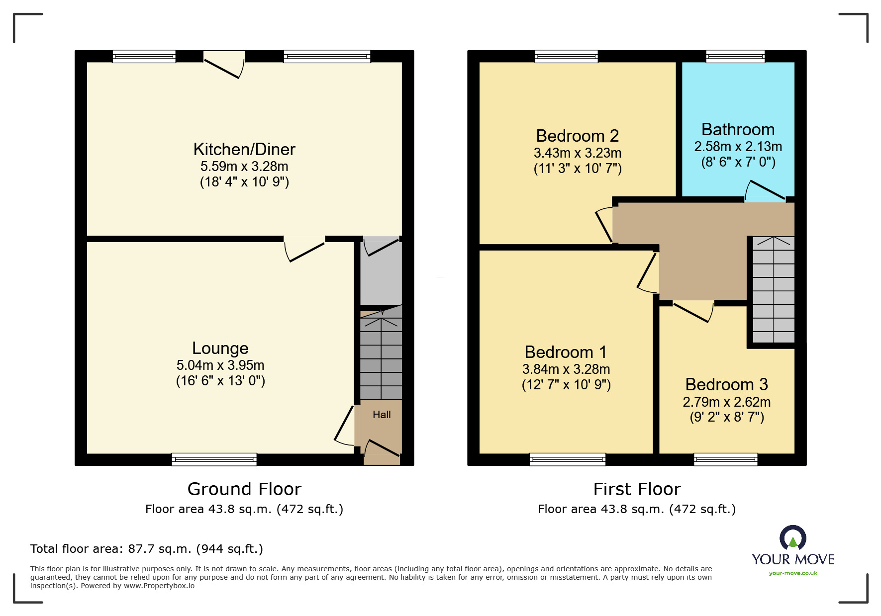 Floorplan of 3 bedroom Mid Terrace House for sale, Bracken Street, Keighley, BD21