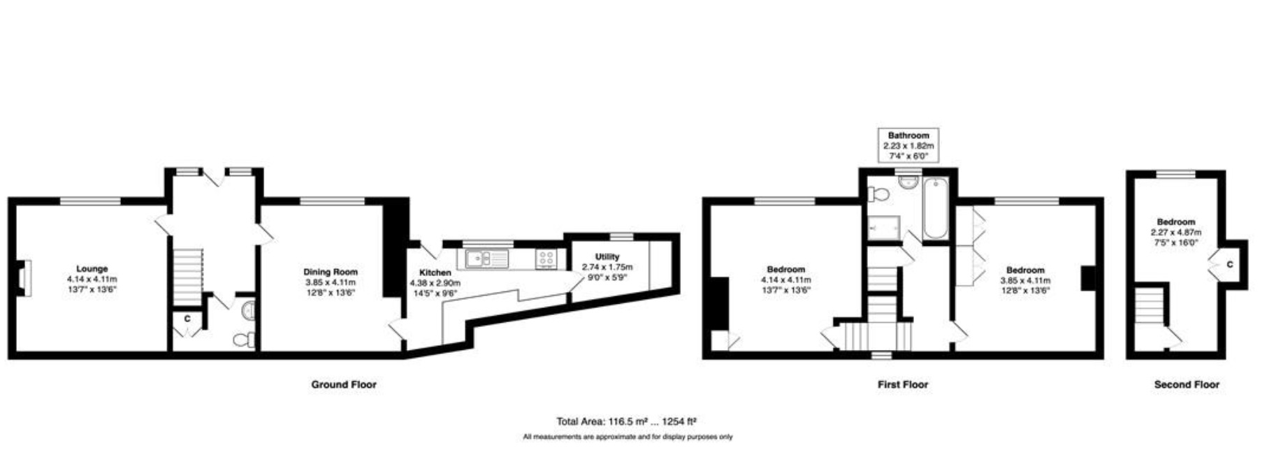 Floorplan of 3 bedroom Mid Terrace House for sale, Mitchell Square, Silsden, West Yorkshire, BD20
