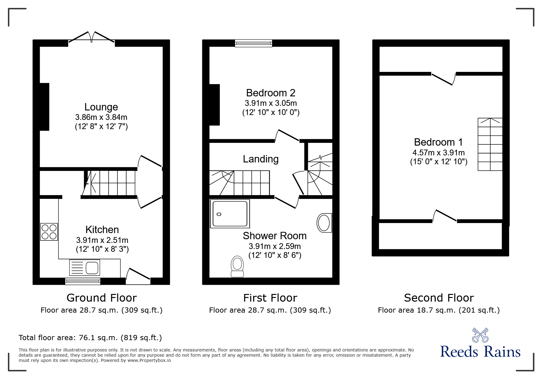 Floorplan of 2 bedroom Mid Terrace House for sale, Unity Street, Riddlesden, West Yorkshire, BD20