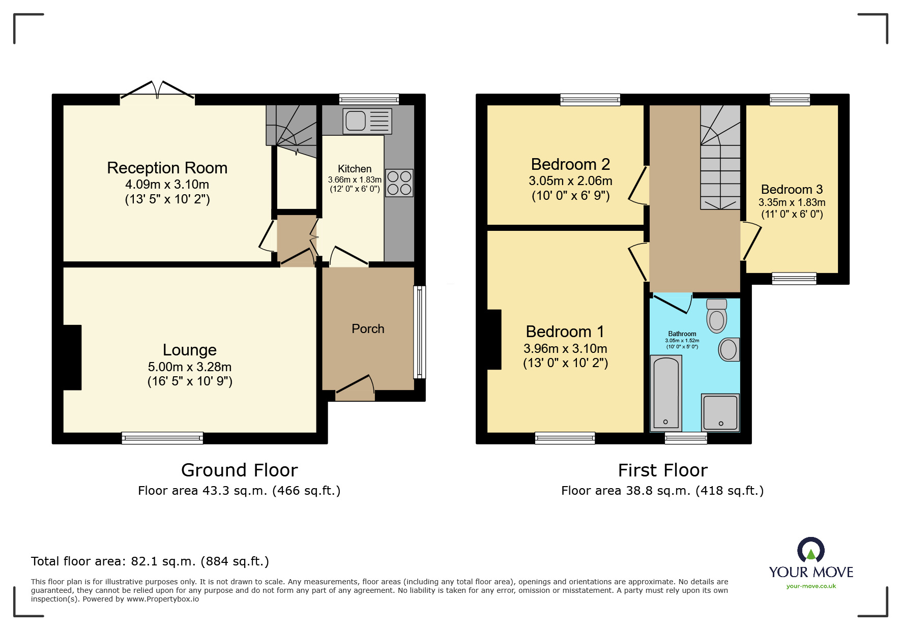 Floorplan of 3 bedroom Semi Detached House for sale, West Lane, Sutton-in-Craven, North Yorkshire, BD20