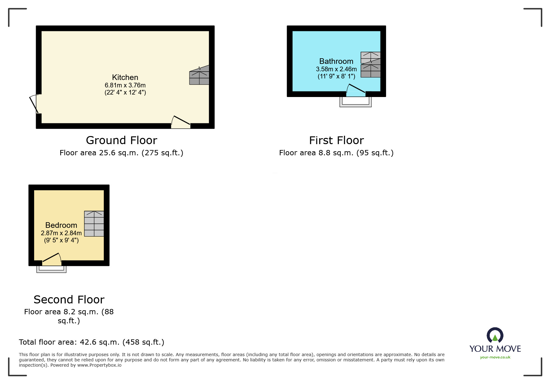Floorplan of 1 bedroom Semi Detached Room to rent, Skipton Road, Keighley, West Yorkshire, BD21