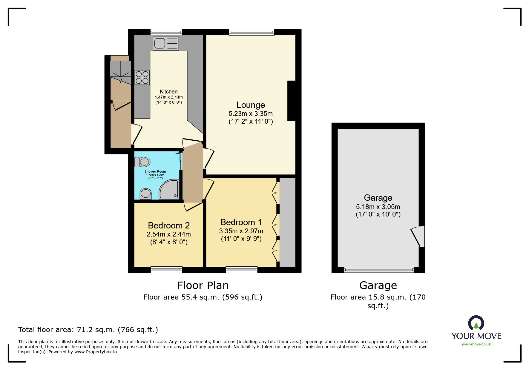 Floorplan of 2 bedroom Semi Detached Bungalow for sale, Woodworth Grove, Keighley, West Yorkshire, BD21