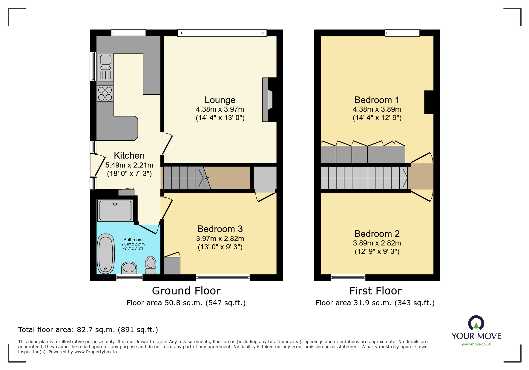 Floorplan of 3 bedroom Semi Detached House for sale, Craven Drive, Silsden, West Yorkshire, BD20