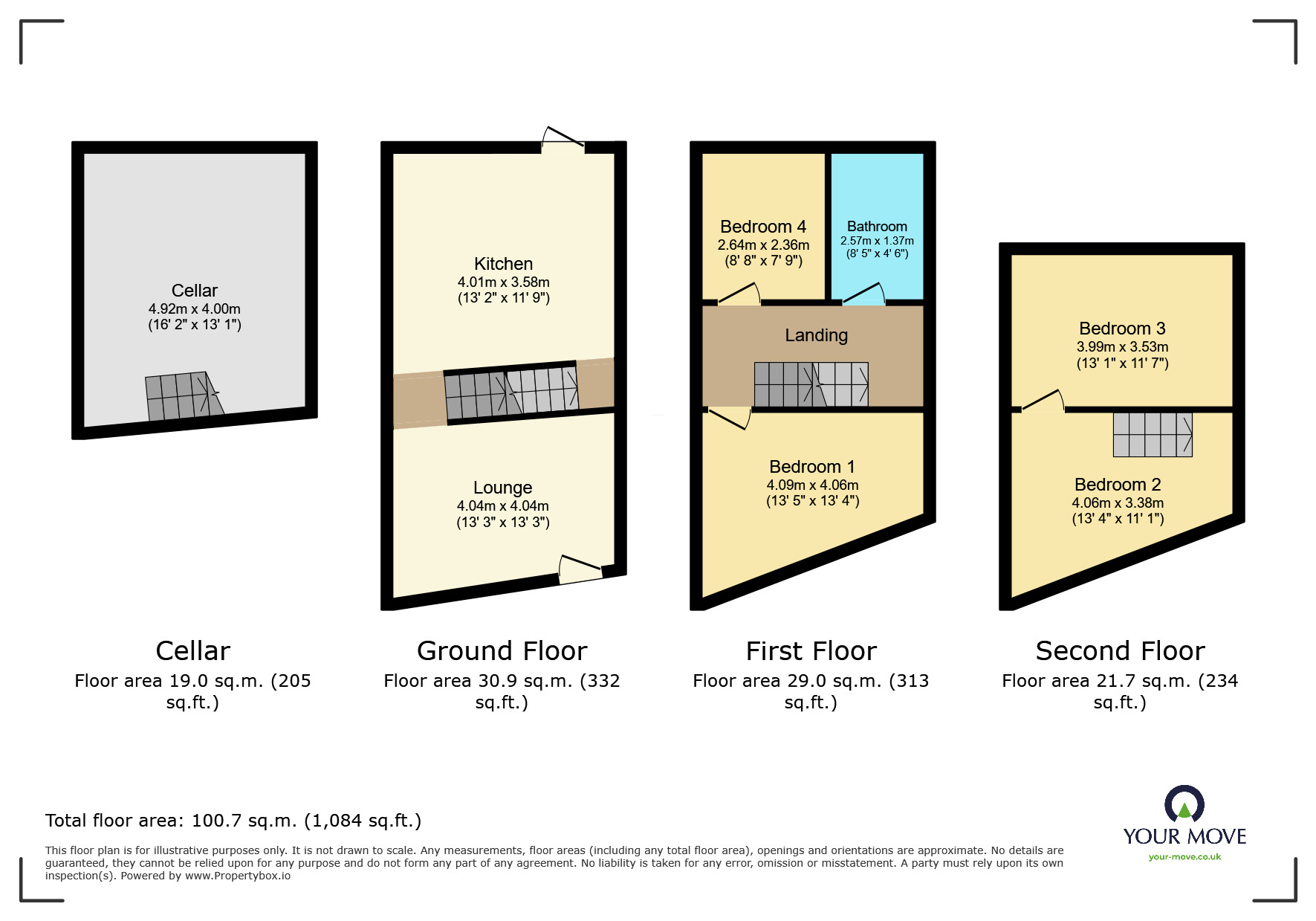 Floorplan of 3 bedroom Mid Terrace House to rent, Stradmore Road, Denholme, West Yorkshire, BD13