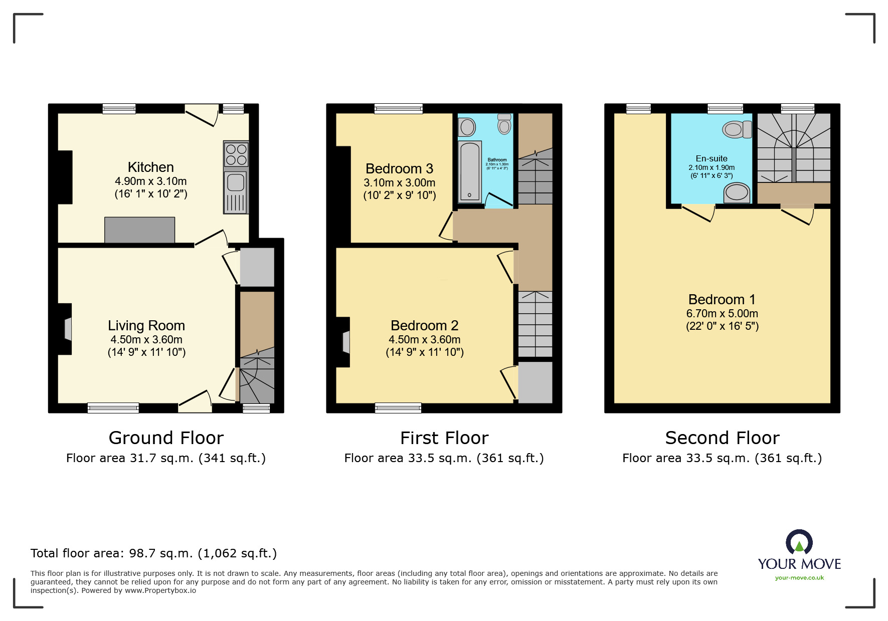 Floorplan of 3 bedroom Mid Terrace House for sale, Foulds Terrace, Bingley, West Yorkshire, BD16