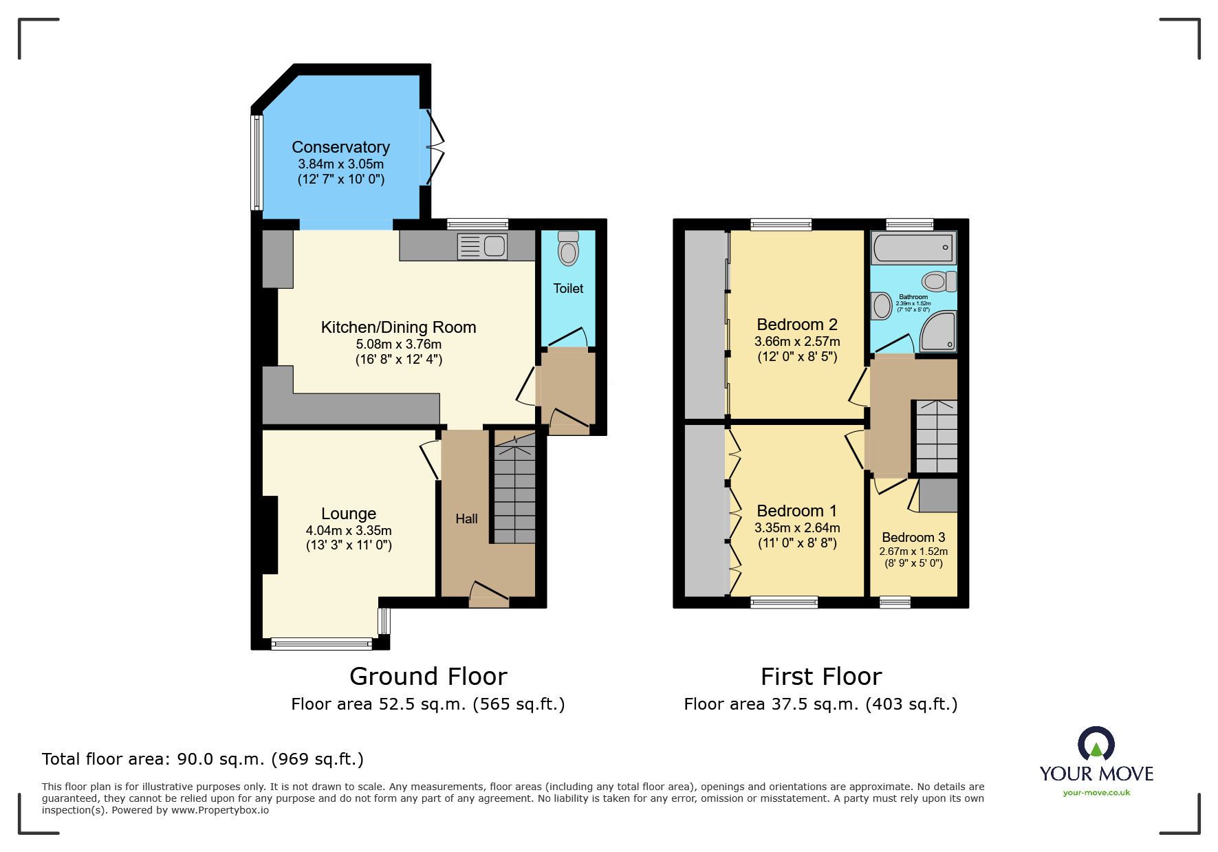 Floorplan of 3 bedroom Semi Detached House for sale, Rosewood Avenue, Riddlesden, West Yorkshire, BD20