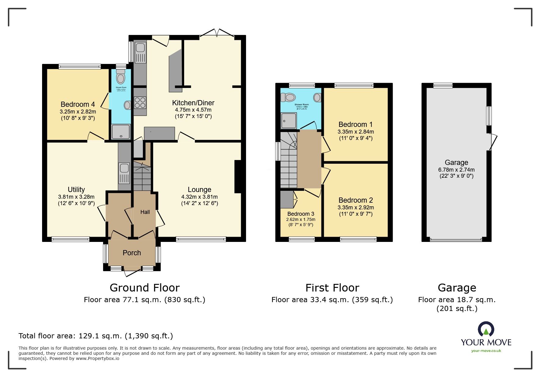 Floorplan of 4 bedroom Semi Detached House for sale, Branshaw Grove, West Yorkshire, BD22