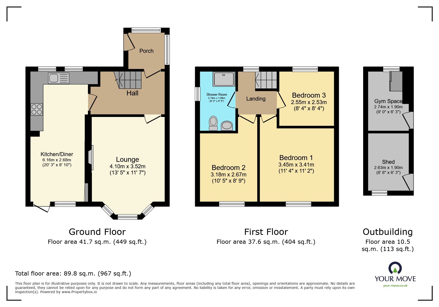 Floorplan of 3 bedroom Semi Detached House for sale, Harewood Avenue, Eastburn, West Yorkshire, BD20