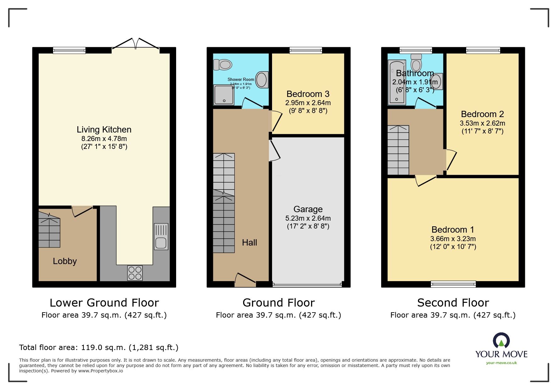 Floorplan of 3 bedroom Mid Terrace House for sale, Rushy Fall Meadow, Keighley, West Yorkshire, BD22