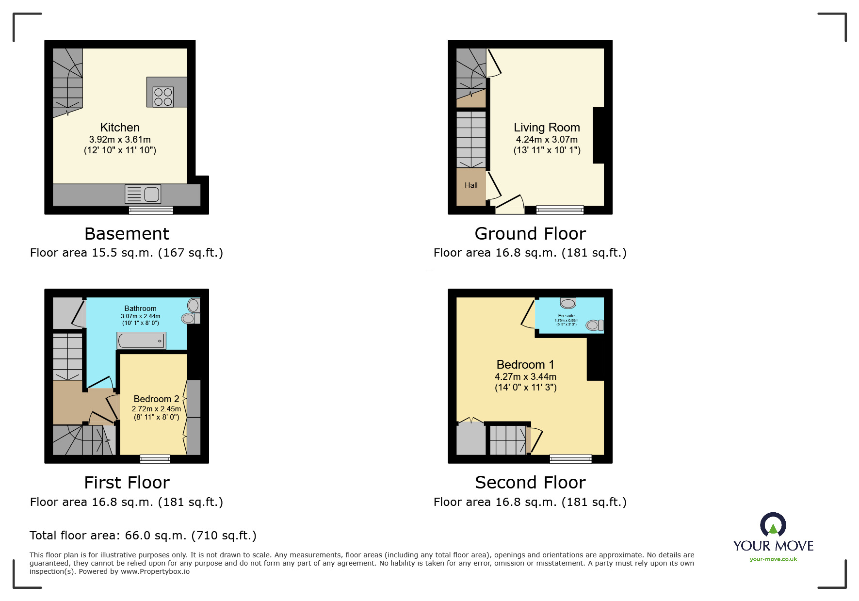 Floorplan of 2 bedroom Mid Terrace House for sale, Elizabeth Street, Bingley, West Yorkshire, BD16