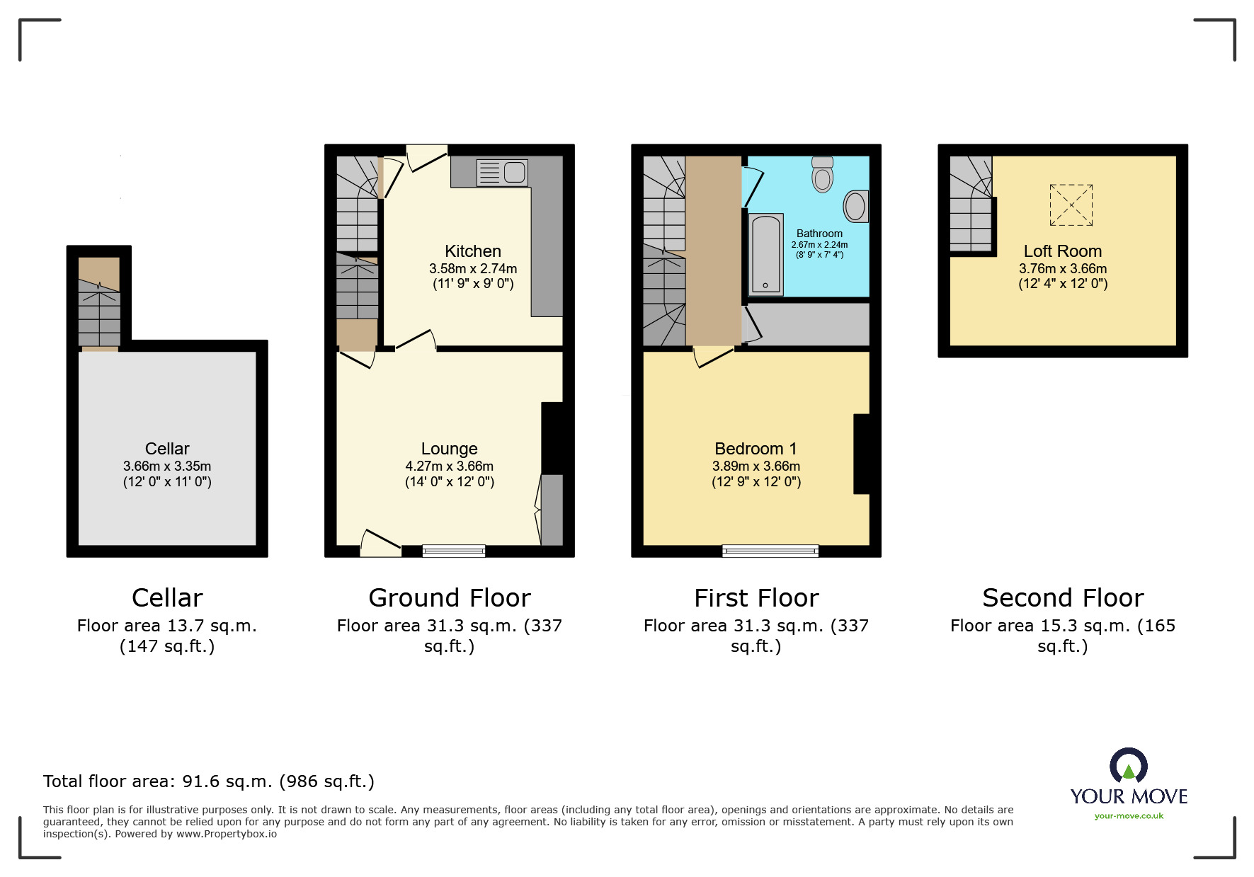 Floorplan of 2 bedroom Mid Terrace House for sale, Carleton Street, Keighley, West Yorkshire, BD20