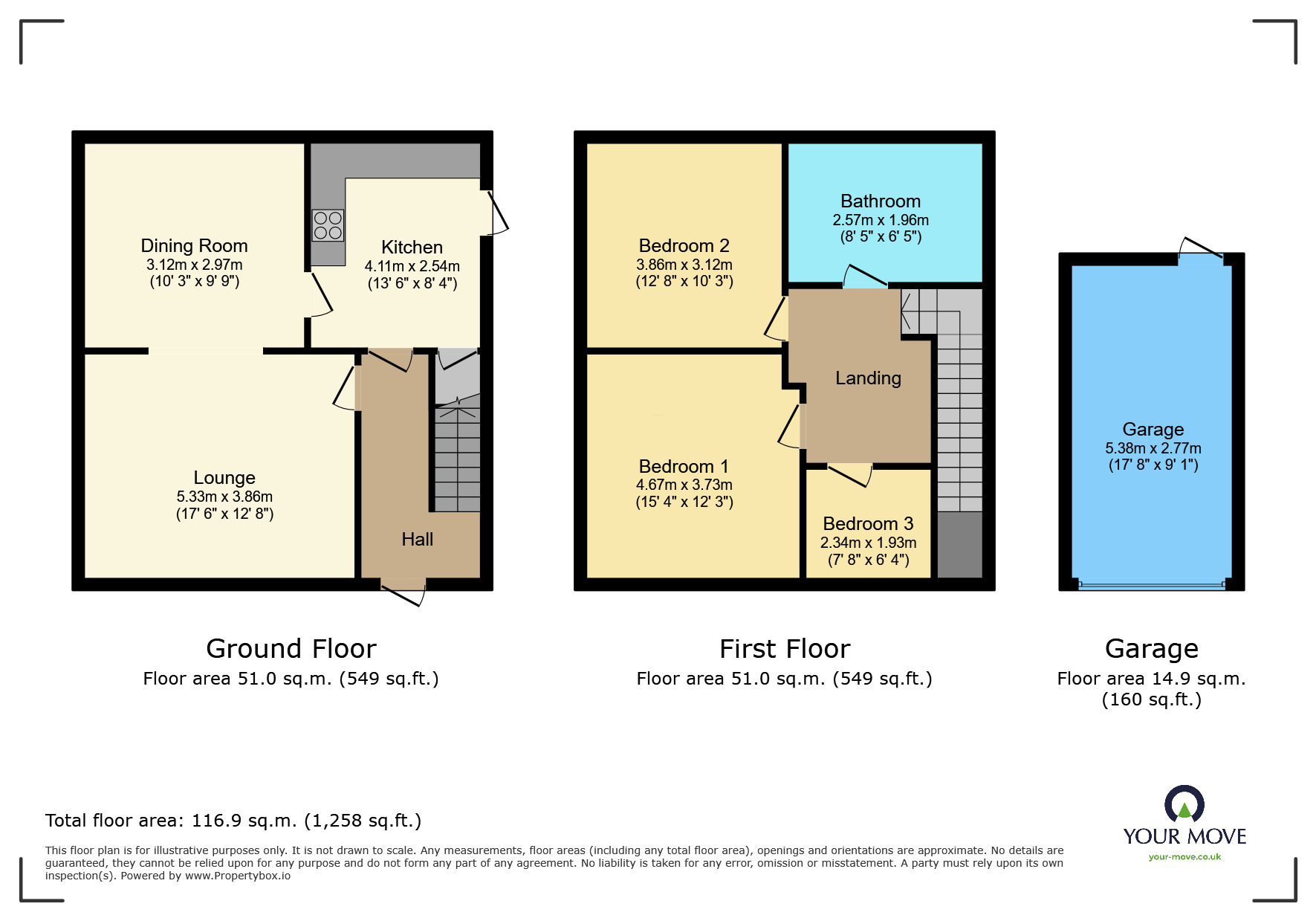 Floorplan of 3 bedroom Detached House to rent, View Road, Keighley, West Yorkshire, BD20