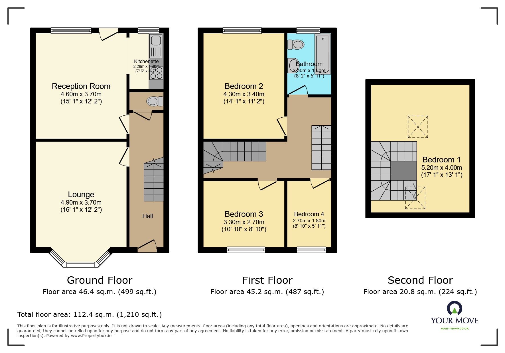 Floorplan of 4 bedroom Mid Terrace House for sale, Devonshire Street, Keighley, West Yorkshire, BD21