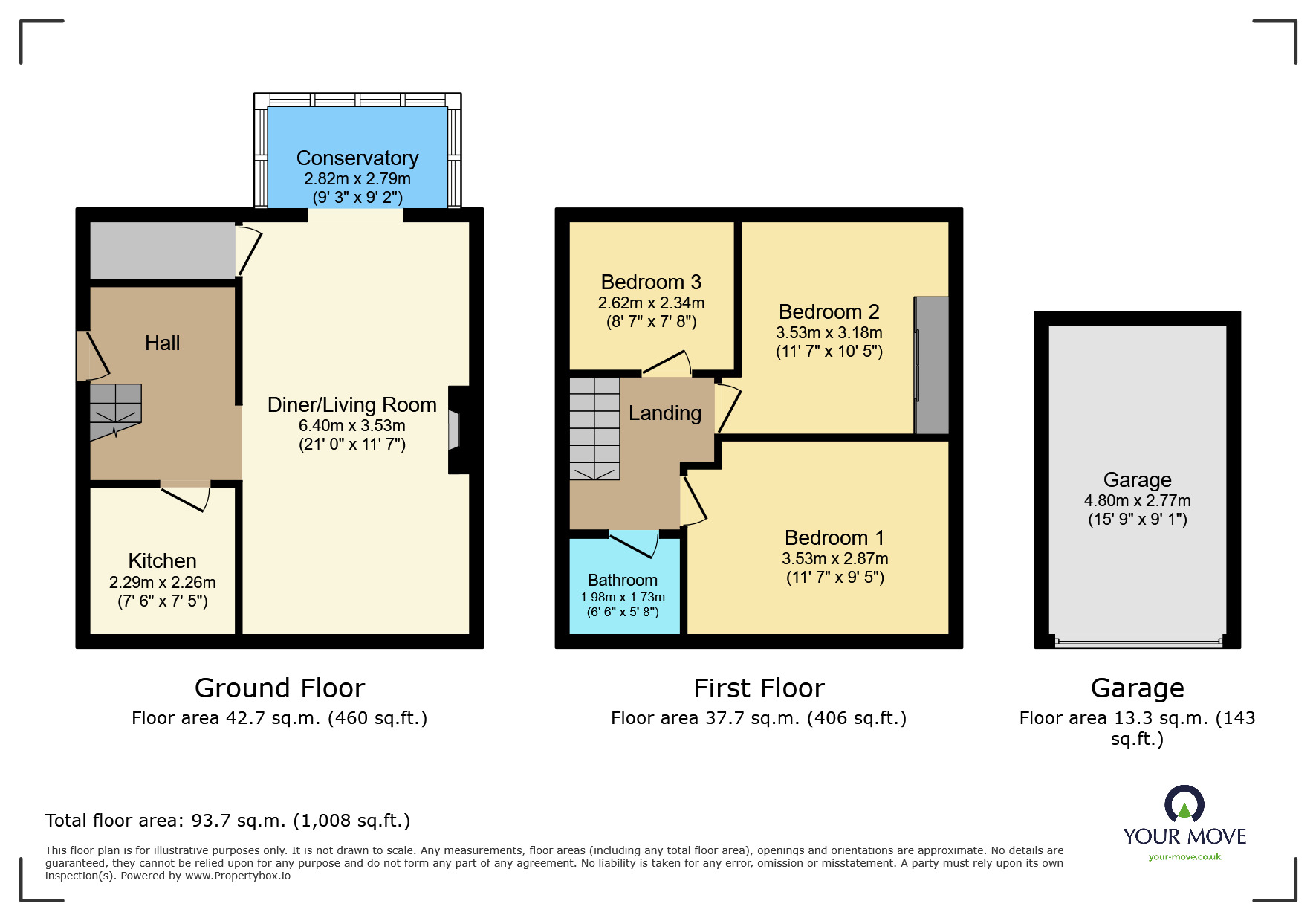 Floorplan of 3 bedroom Semi Detached House to rent, Westburn Crescent, Keighley, West Yorkshire, BD22