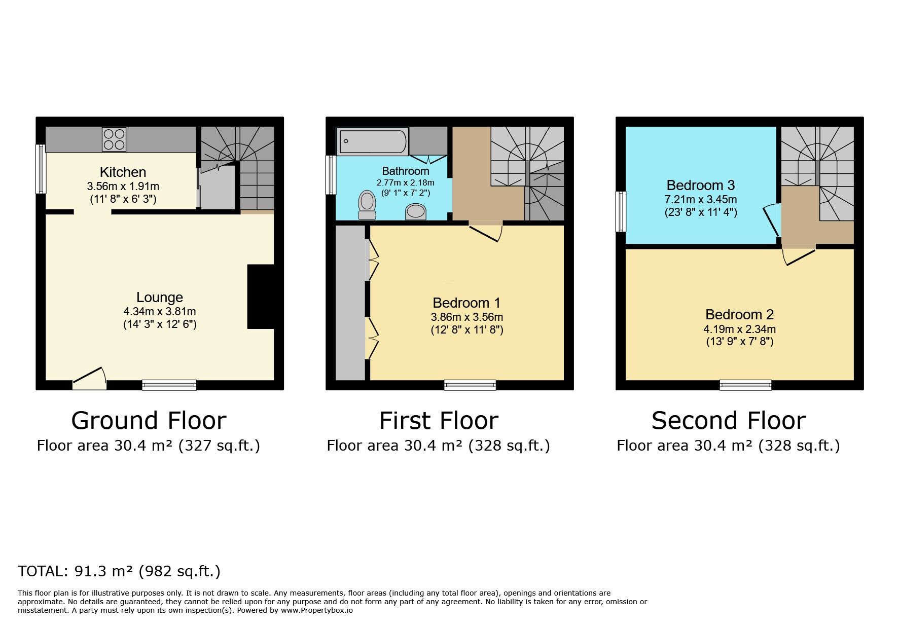 Floorplan of 3 bedroom Mid Terrace House to rent, Victoria Road, Keighley, West Yorkshire, BD21