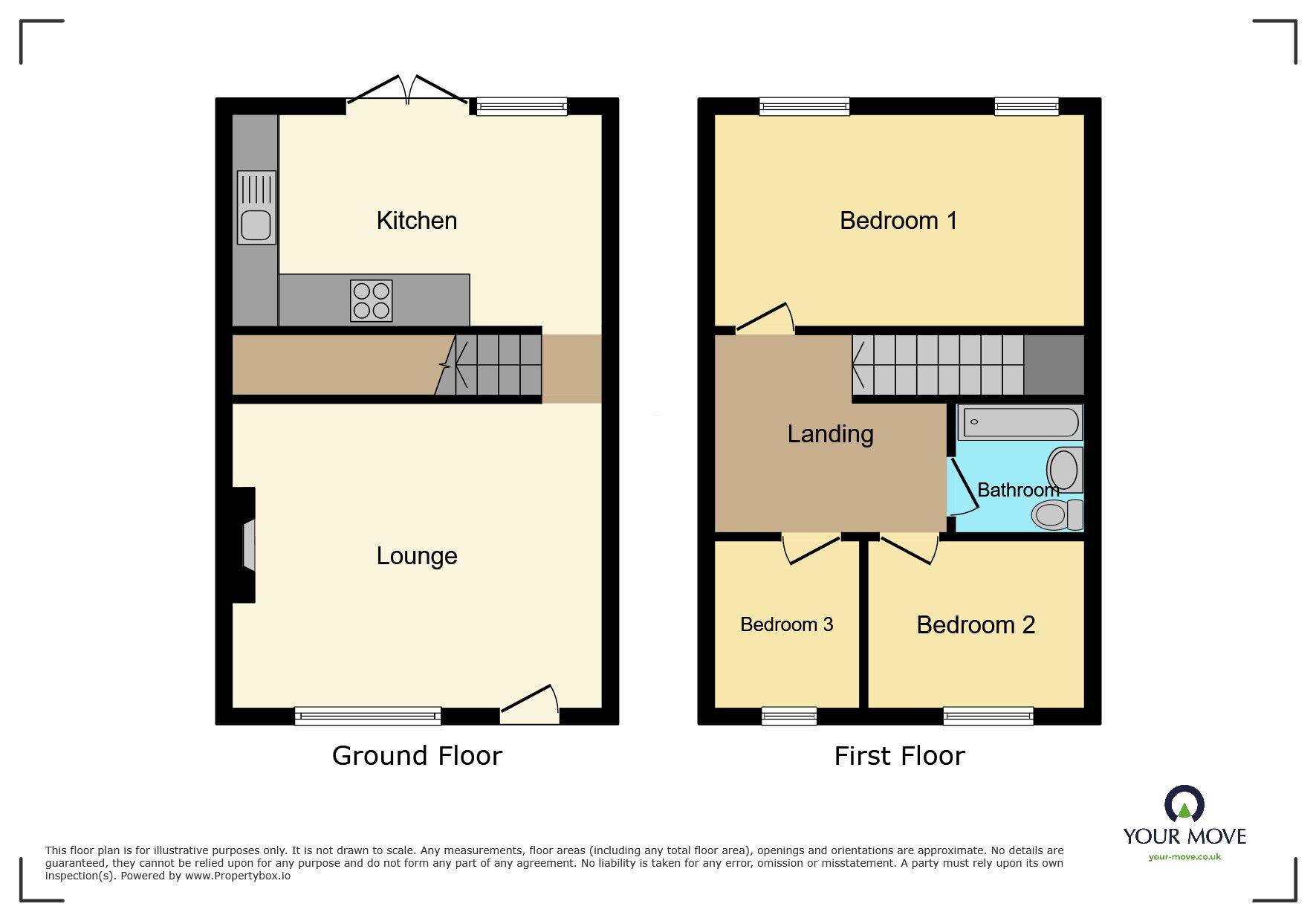 Floorplan of 3 bedroom End Terrace House for sale, Ingram Street, Keighley, West Yorkshire, BD21