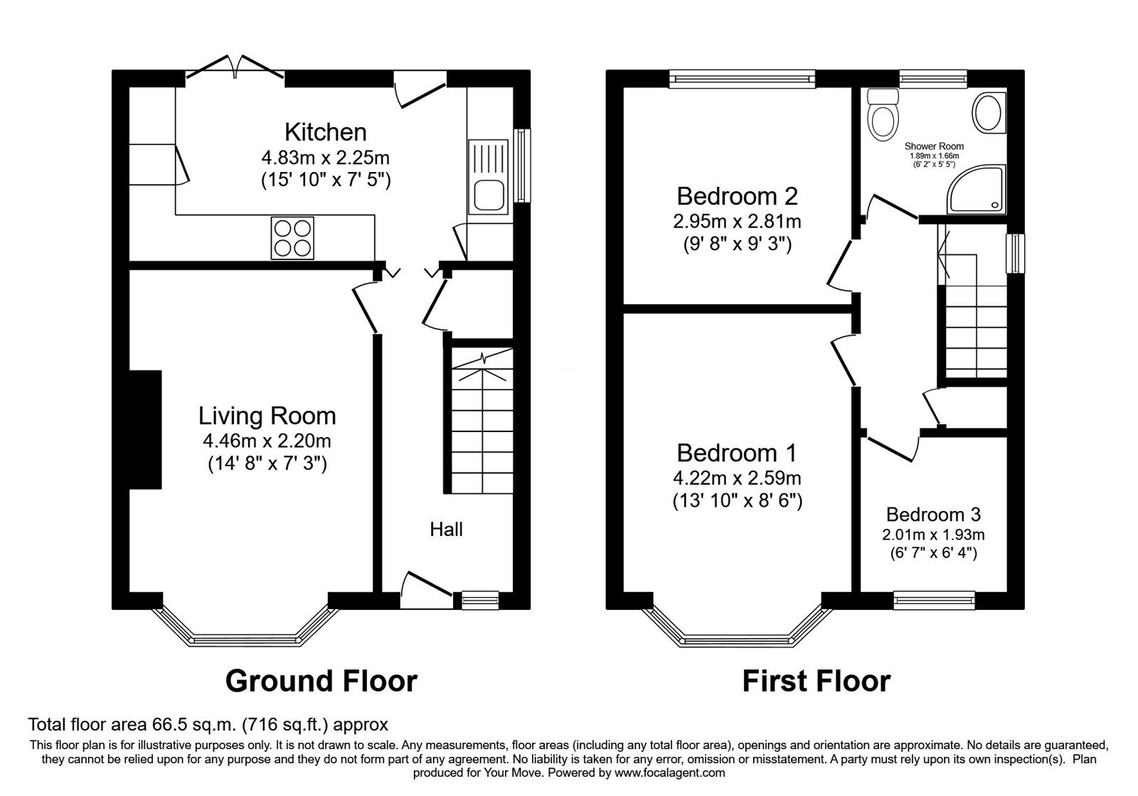 Floorplan of 3 bedroom Semi Detached House for sale, Park Way, Keighley, West Yorkshire, BD21