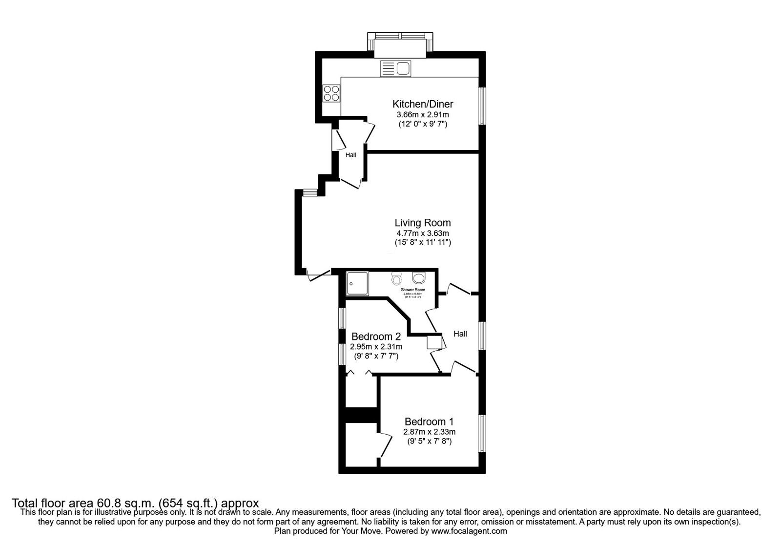 Floorplan of 2 bedroom Detached Property for sale, Upwood Park, Black Moor Road, West Yorkshire, BD22