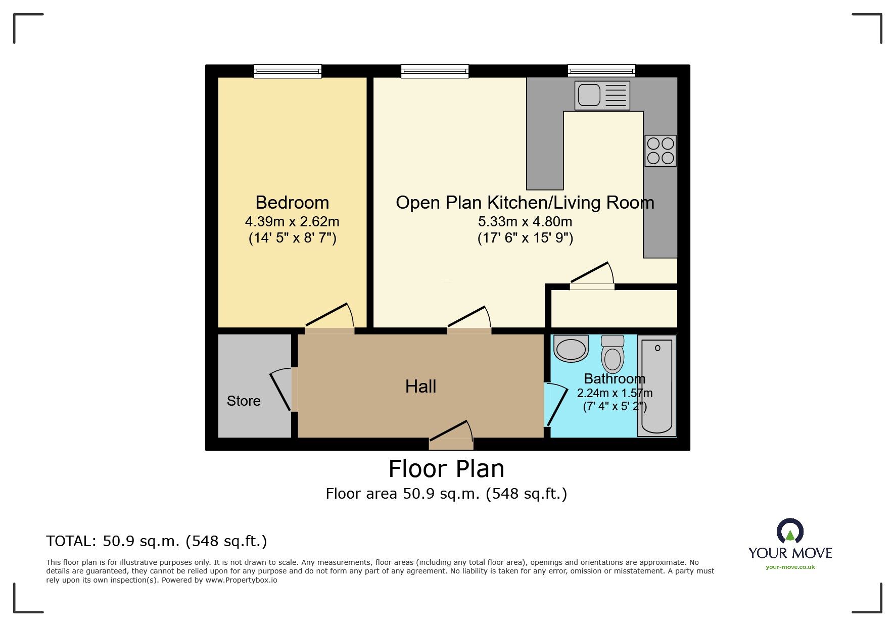 Floorplan of 1 bedroom  Flat for sale, Parkwood Rise, Keighley, West Yorkshire, BD21
