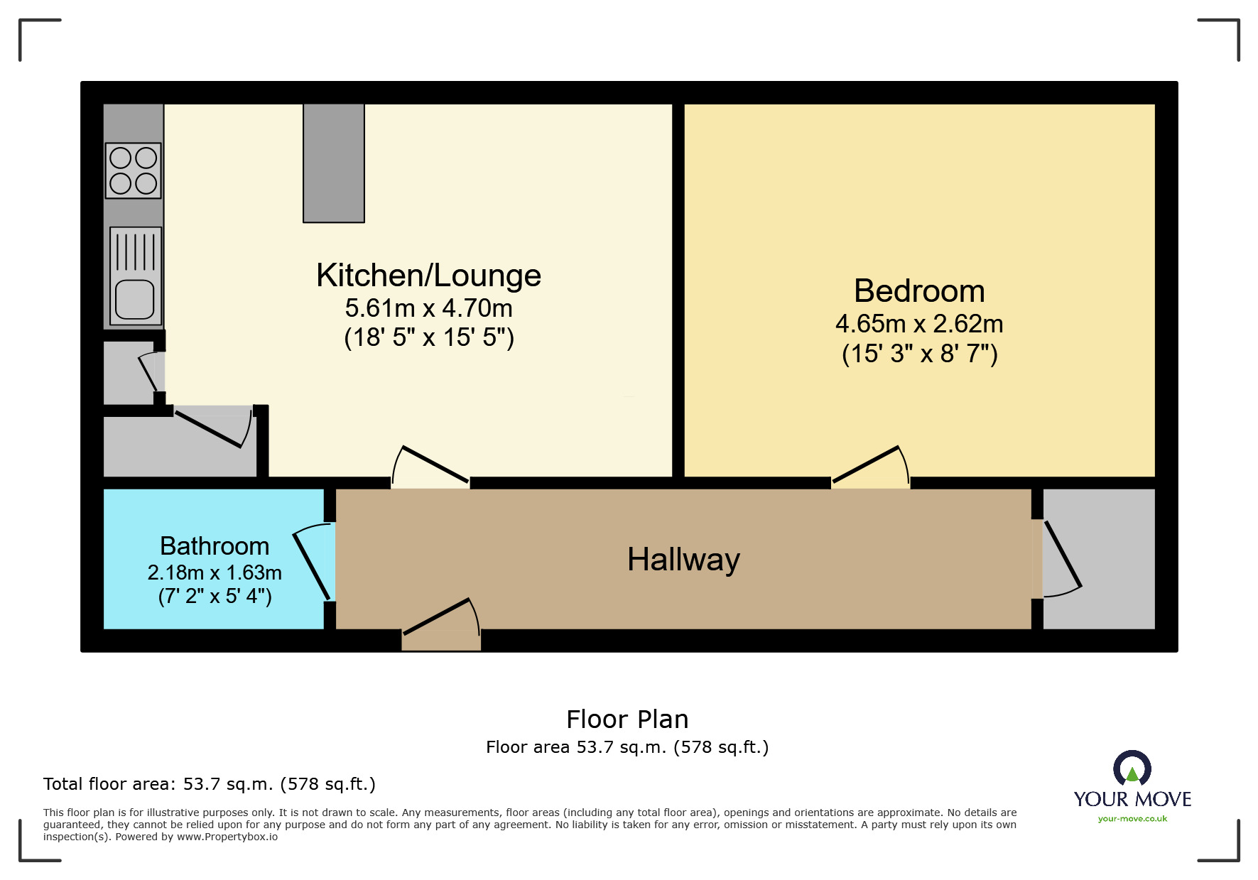 Floorplan of 1 bedroom  Flat to rent, Parkwood Rise, Keighley, West Yorkshire, BD21