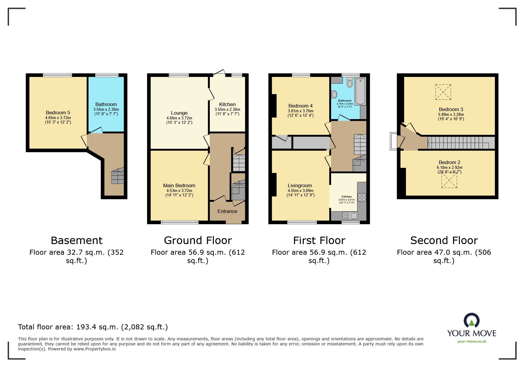 Floorplan of 5 bedroom Mid Terrace House for sale, Ashfield Terrace, BD16