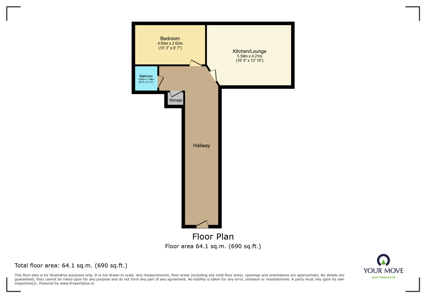 Floorplan of 1 bedroom  Flat to rent, North Street, Keighley, West Yorkshire, BD21