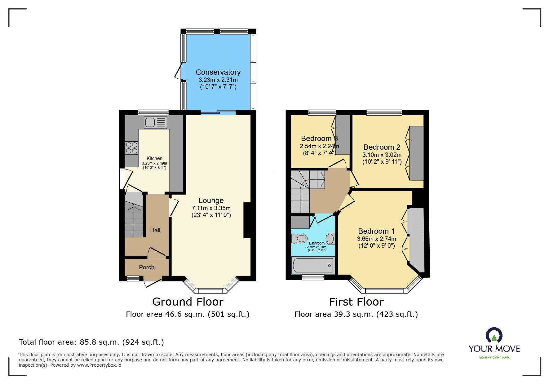 Floorplan of 3 bedroom Semi Detached House for sale, Wheathead Crescent, Keighley, West Yorkshire, BD22