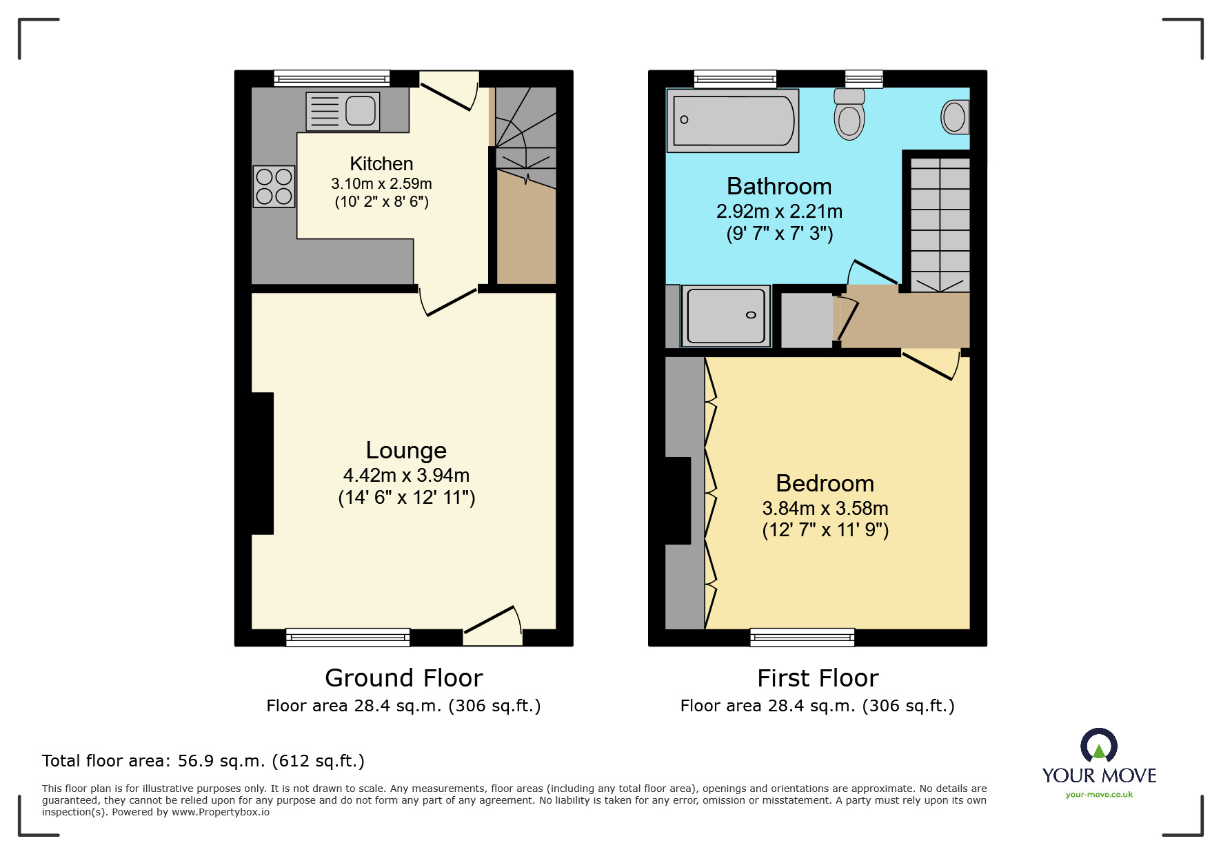 Floorplan of 1 bedroom Mid Terrace House for sale, Catherine Street, Keighley, Bradford, BD21