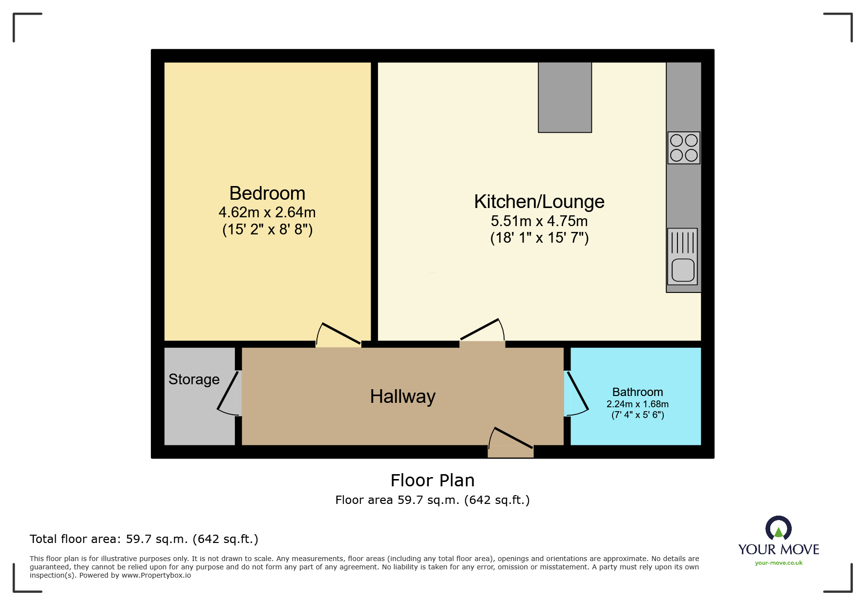Floorplan of 1 bedroom Flat to rent, Parkwood Rise, Keighley, West Yorkshire, BD21