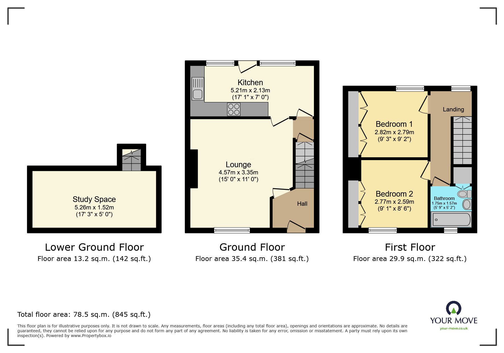 Floorplan of 2 bedroom Mid Terrace House for sale, Alma Terrace, East Morton, West Yorkshire, BD20